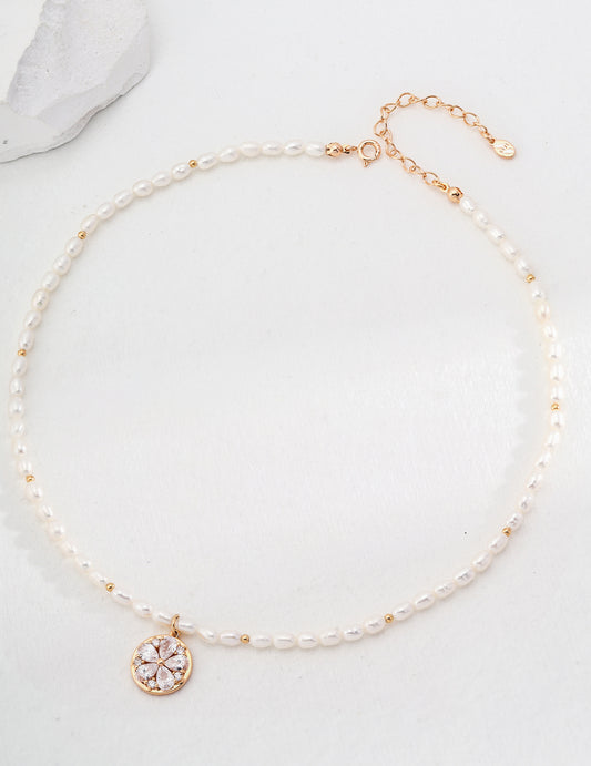 Stellar Blossom Pearl Necklace