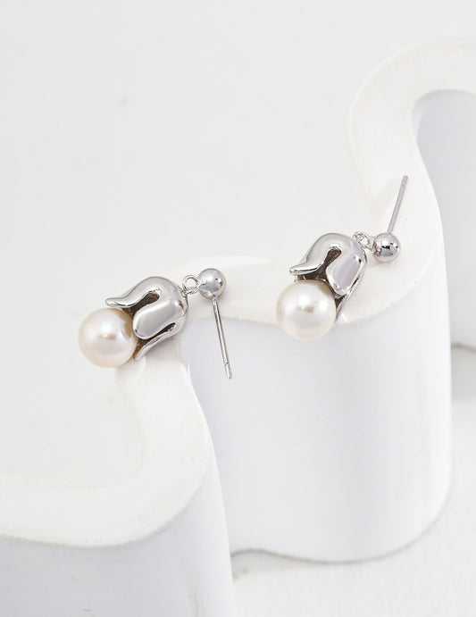 Spring's Promise Lily Valley Pearl Earrings