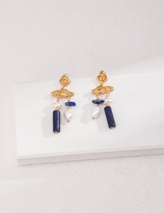 Blue Ocean Lapis Lazuli Earrings