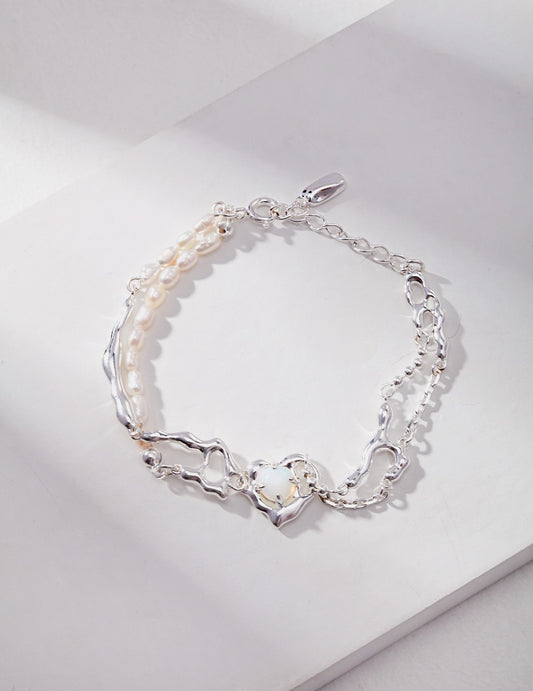 Luminous Whisper Pearl Opal Bracelet